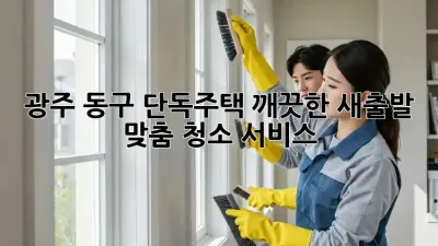 광주 동구 단독주택, 깨끗한 새출발! 맞춤 청소 서비스
