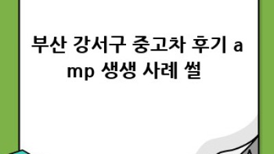부산 강서구 중고차 꿀팁🍯: 가락/봉림동 주민 주목!